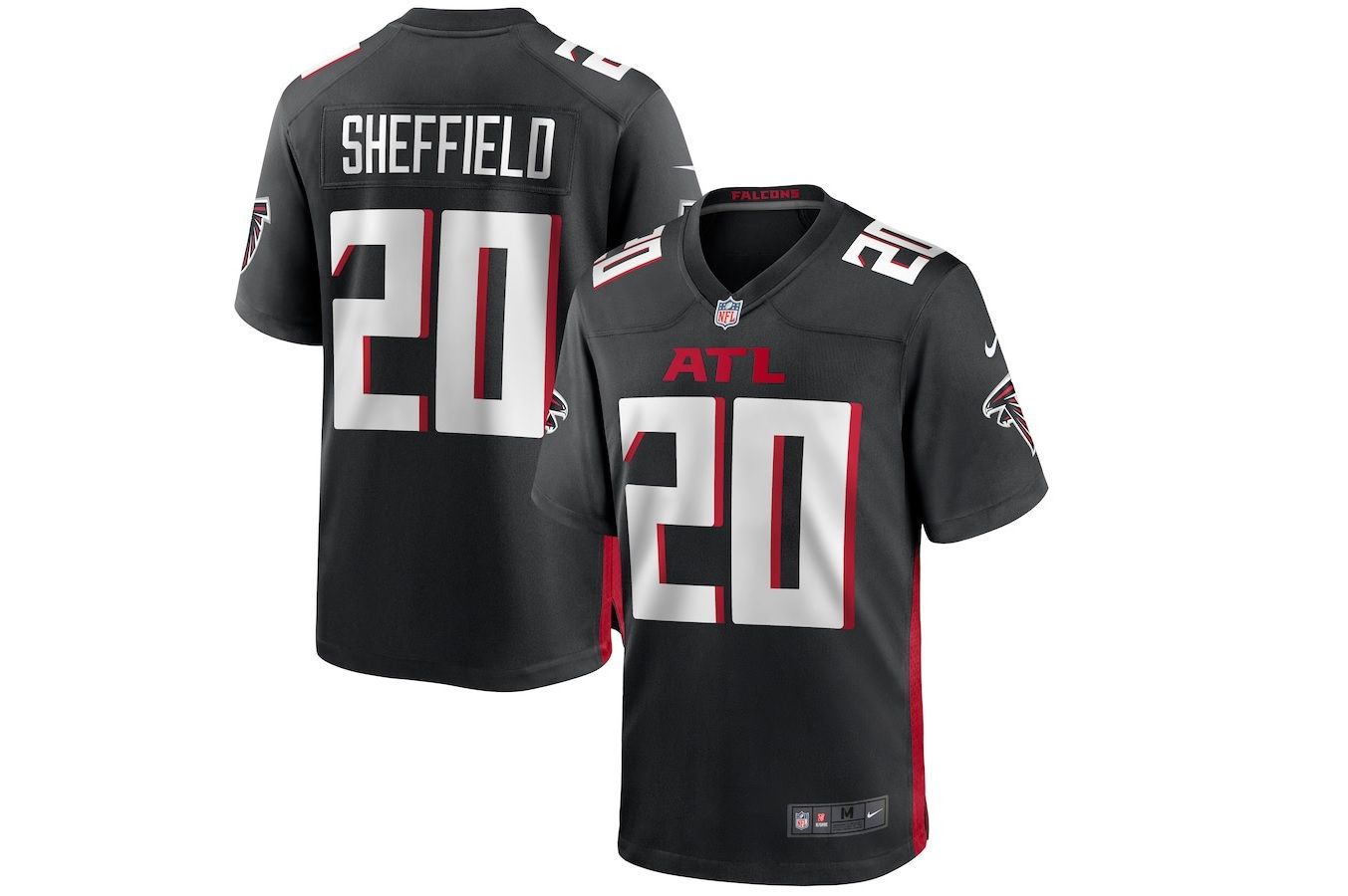 Men Atlanta Falcons #20 Kendall Sheffield Nike Black Game NFL Jersey